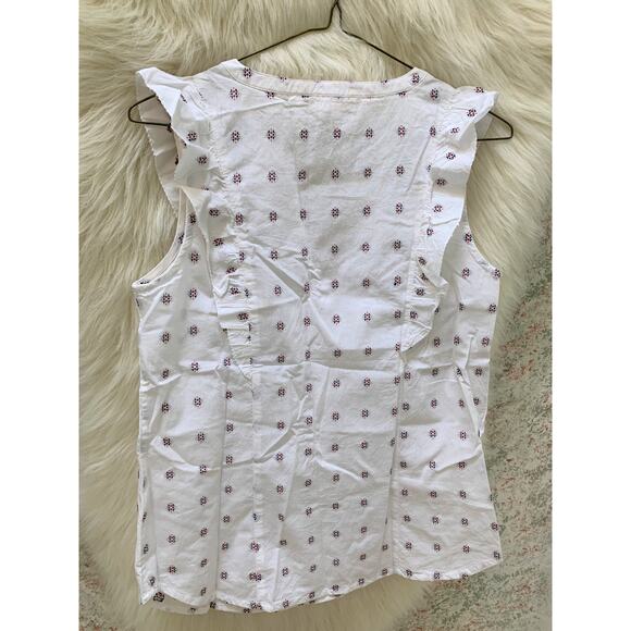 FAT FACE MOLLIE White Jacquard Frill Sleeveless Ruffle Blouse  Sz 4 NWT - Picture 13 of 15